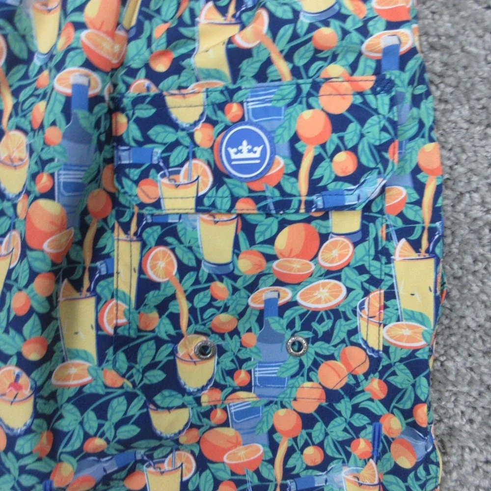 Peter Millar Swim Trunks Mens Small Geometric Stretch Shorts Bathing Suit Beach
